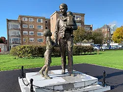 Click to view image Trevor Chadwick statue at the Recreation Ground