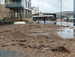 Click to view image Sand and Stones on the road from Storm Ciaran