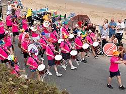 Click to view image Swanage Carnival Procession 2025 Pink Band