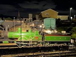 Steam Engine at Swanage Turntable after Dark - Ref: VS2579