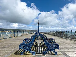 Benches on Swanage Victorian Pier in the Virtual Swanage Gallery