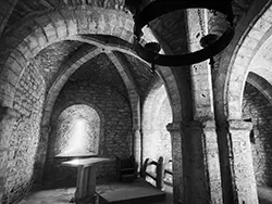 Click to view image Stone Pillars inside St Aldhelms Chapel