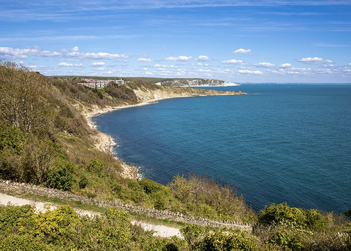 View from Durlston Castle of the bays