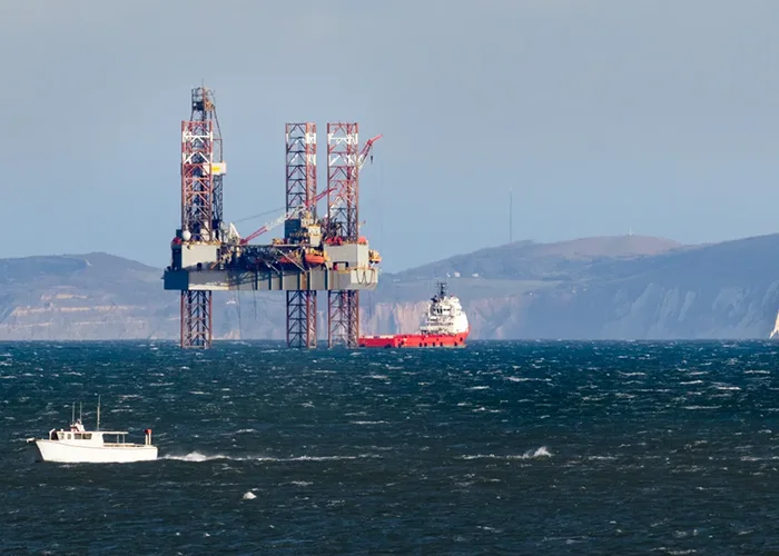 Ensco-72 jack-up rig, Studland Bay, February 2019
