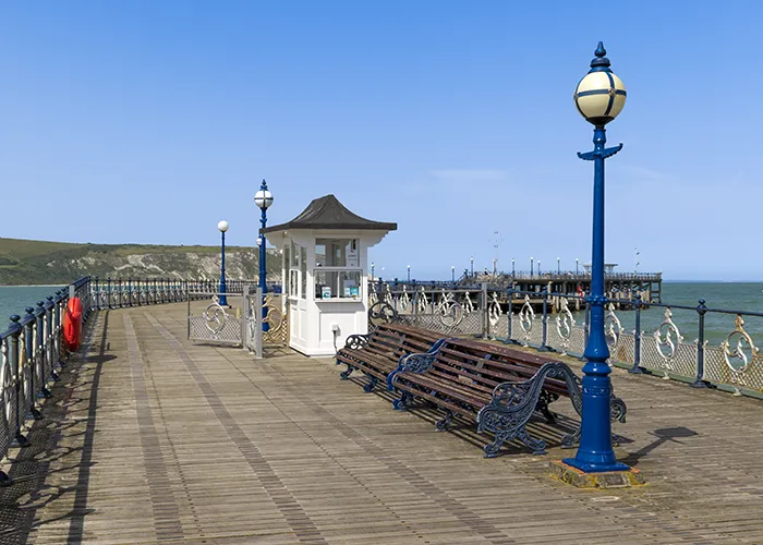 Swanage Pier and Old Harry Rocks