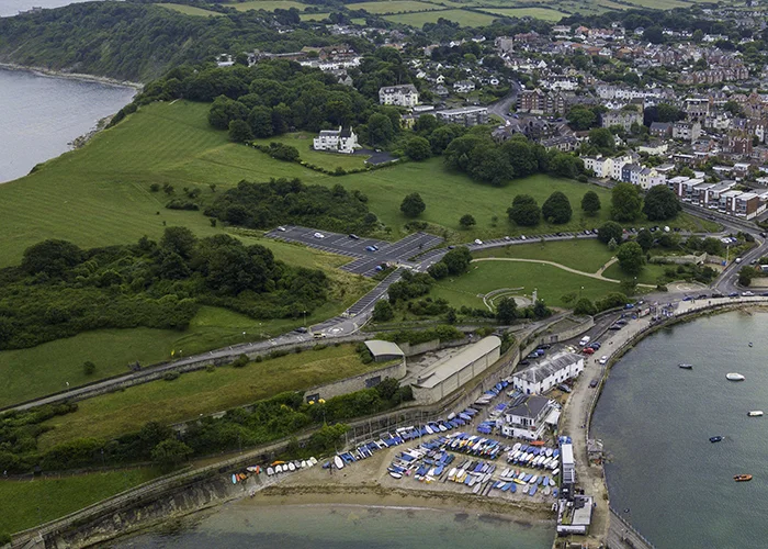 Looking down across the Downs in Swanage