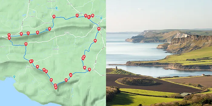 Map for Encombe, Creech, Corfe Loop