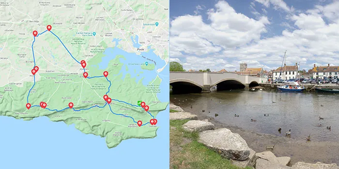 Map for Purbeck Road Long Ride