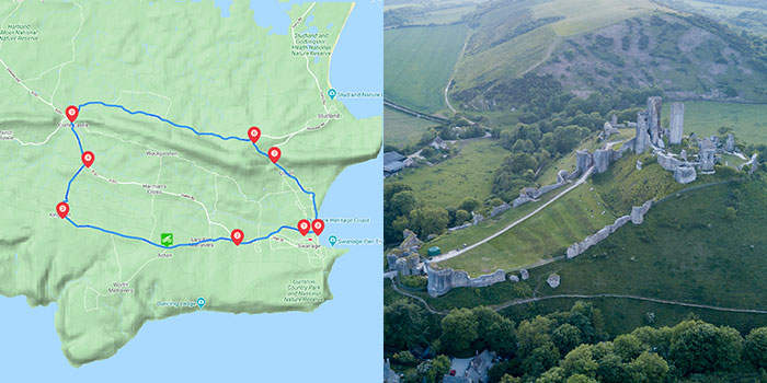 Map for Purbeck Road Ride