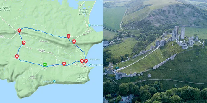Map for Purbeck Road Ride