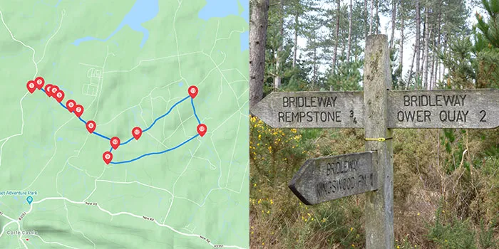 Map for Rempstone Short Loop