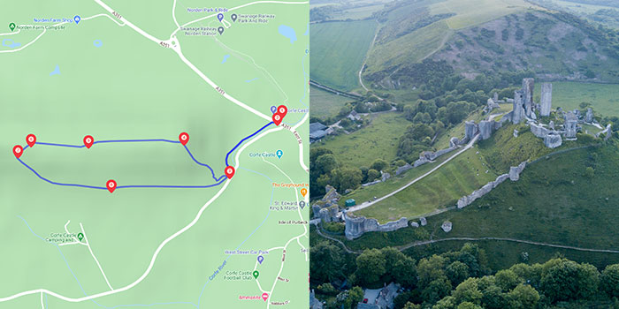 Map for Corfe Castle West Hill Walk