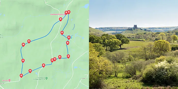 Map for Hartland Way Walk